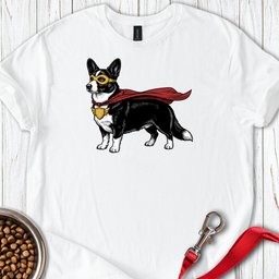 Cardigan Welsh Corgi Black And White Superhero T Shirt Gift For Dog Lover