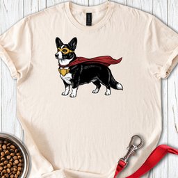 Cardigan Welsh Corgi Black And White Superhero T Shirt Gift For Dog Lover