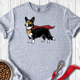 Cardigan Welsh Corgi Black And White Superhero T Shirt Gift For Dog Lover