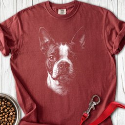 Boston Terrier Portrait Premium Tee Gift For Dog Lover