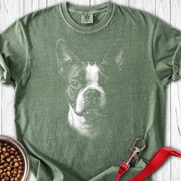 Boston Terrier Portrait Premium Tee Gift For Dog Lover