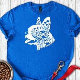 Boston Terrier Flowers T Shirt Gift For Dog Lover