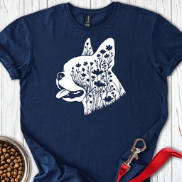 Boston Terrier Flowers T Shirt Gift For Dog Lover