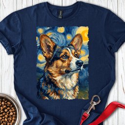 Cardigan Welsh Corgi Sable Van Gogh T Shirt Gift For Dog Lover