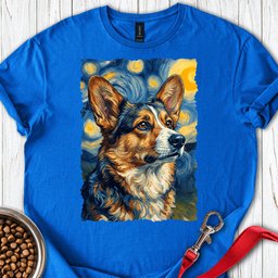 Cardigan Welsh Corgi Sable Van Gogh T Shirt Gift For Dog Lover