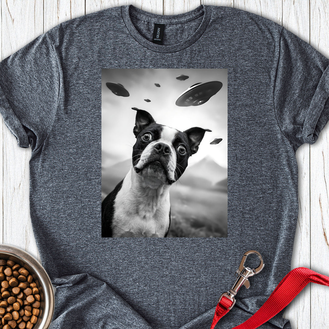 Boston Terrier Ufo T Shirt Gift For Dog Lover