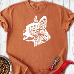 Boston Terrier Flowers Premium Tee Gift For Dog Lover