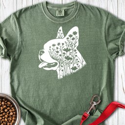 Boston Terrier Flowers Premium Tee Gift For Dog Lover