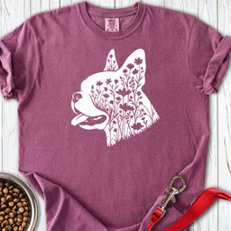 Boston Terrier Flowers Premium Tee Gift For Dog Lover
