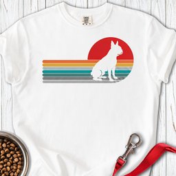 Boston Terrier Retro Sunset Premium Tee Gift For Dog Lover