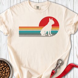 Boston Terrier Retro Sunset Premium Tee Gift For Dog Lover