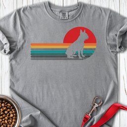 Boston Terrier Retro Sunset Premium Tee Gift For Dog Lover