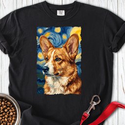 Cardigan Welsh Corgi Red Van Gogh Premium Tee Gift For Dog Lover