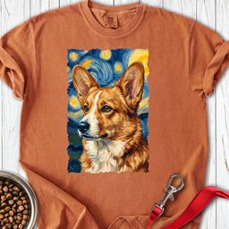 Cardigan Welsh Corgi Red Van Gogh Premium Tee Gift For Dog Lover