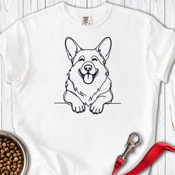 Cardigan Welsh Corgi Lineart Premium Tee Gift For Dog Lover