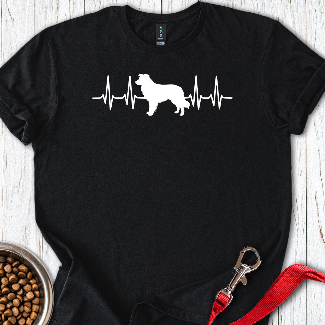 Border Collie Heartbeat T Shirt Gift For Dog Lover
