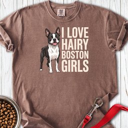 Boston Terrier Hairy Girls Premium Tee Gift For Dog Lover