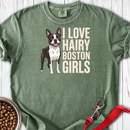 Boston Terrier Hairy Girls Premium Tee Gift For Dog Lover