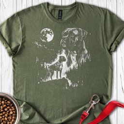 Boxer Moon T Shirt Gift For Dog Lover
