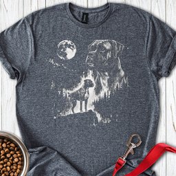 Boxer Moon T Shirt Gift For Dog Lover