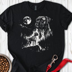 Boxer Moon T Shirt Gift For Dog Lover