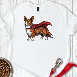 Cardigan Welsh Corgi Red Brindle Superhero T Shirt Gift For Dog Lover
