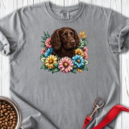 Boykin Spaniel Flower Wreath Premium Tee Gift For Dog Lover