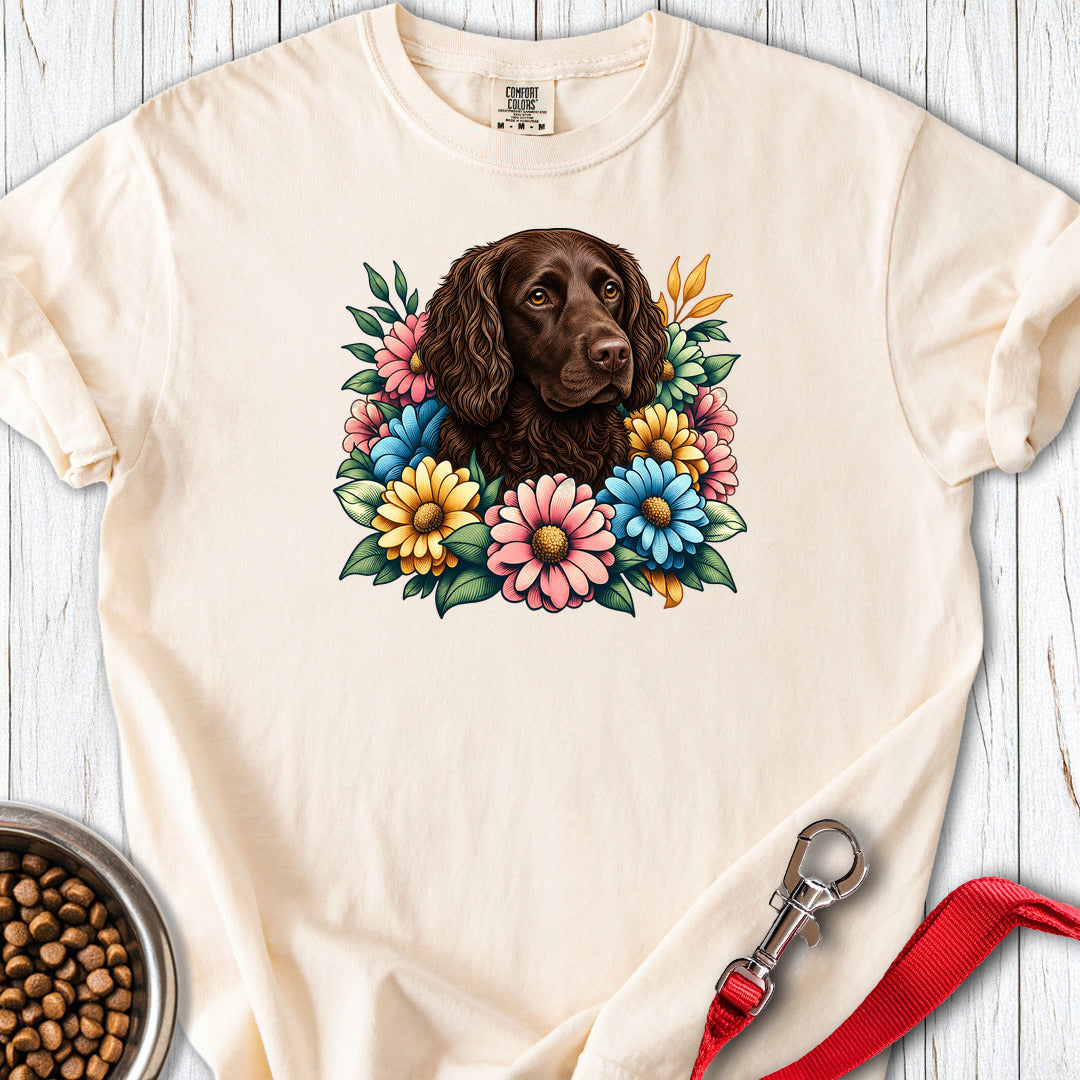 Boykin Spaniel Flower Wreath Premium Tee Gift For Dog Lover