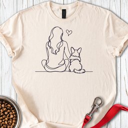 Cardigan Welsh Corgi And Girl T Shirt Gift For Dog Lover