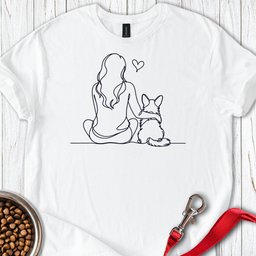 Cardigan Welsh Corgi And Girl T Shirt Gift For Dog Lover