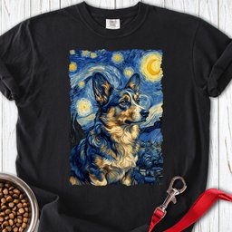 Cardigan Welsh Corgi Van Gogh Premium Tee Gift For Dog Lover