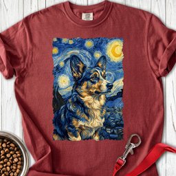 Cardigan Welsh Corgi Van Gogh Premium Tee Gift For Dog Lover