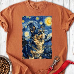 Cardigan Welsh Corgi Van Gogh Premium Tee Gift For Dog Lover