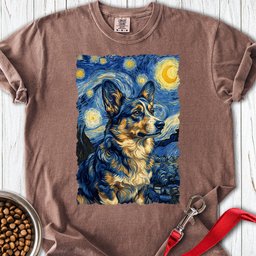 Cardigan Welsh Corgi Van Gogh Premium Tee Gift For Dog Lover