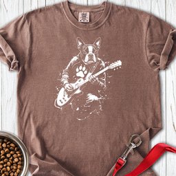 Boston Terrier Guitar Premium Tee Gift For Dog Lover