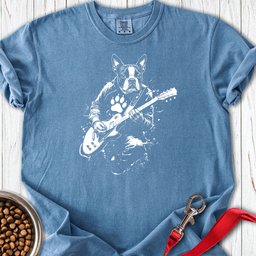 Boston Terrier Guitar Premium Tee Gift For Dog Lover