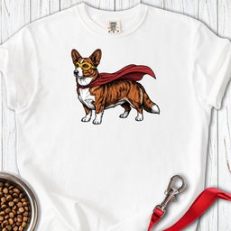 Cardigan Welsh Corgi Red Brindle Superhero Premium Tee Gift For Dog Lover