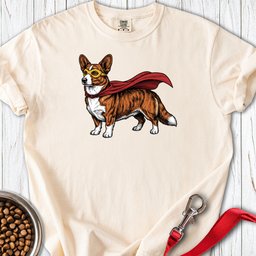 Cardigan Welsh Corgi Red Brindle Superhero Premium Tee Gift For Dog Lover