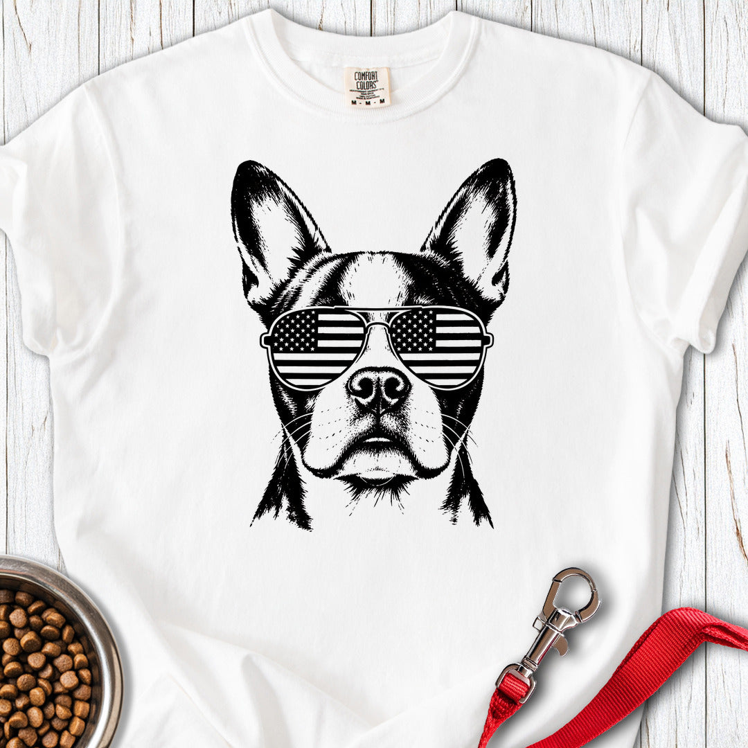 Boston Terrier Flag Shades Premium Tee Gift For Dog Lover