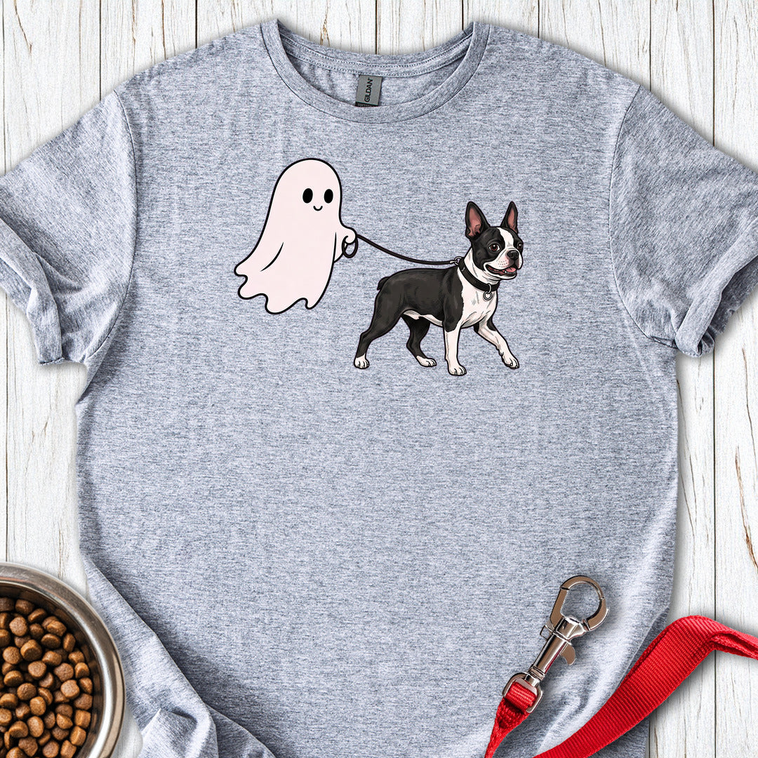 Boston Terrier Ghost Walk T Shirt Gift For Dog Lover