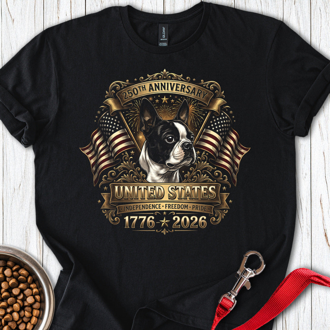 Boston Terrier USA T Shirt Gift For Dog Lover