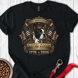Boston Terrier USA T Shirt Gift For Dog Lover