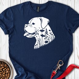 Boxer Flowers T Shirt Gift For Dog Lover