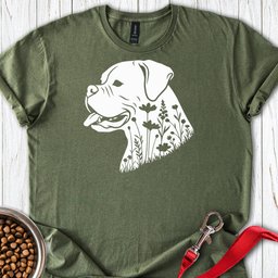 Boxer Flowers T Shirt Gift For Dog Lover