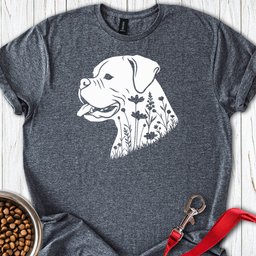 Boxer Flowers T Shirt Gift For Dog Lover