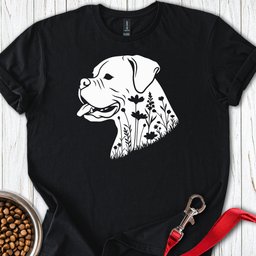 Boxer Flowers T Shirt Gift For Dog Lover