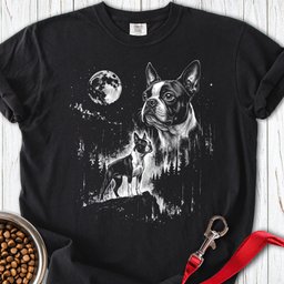 Boston Terrier Moonlight Premium Tee Gift For Dog Lover