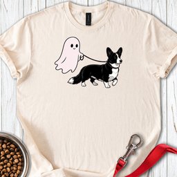 Cardigan Welsh Corgi Black And White Ghost Walk T Shirt Gift For Dog Lover