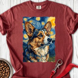 Cardigan Welsh Corgi Sable Van Gogh Premium Tee Gift For Dog Lover