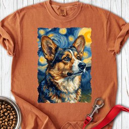 Cardigan Welsh Corgi Sable Van Gogh Premium Tee Gift For Dog Lover